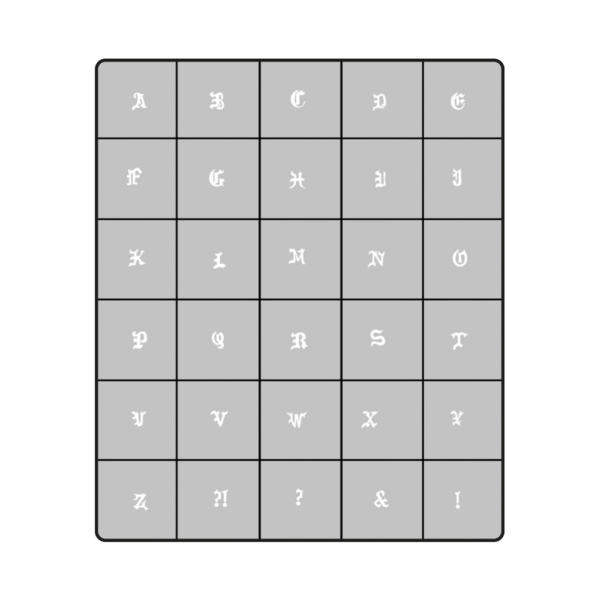 Airnailstencil Latin Alphabet