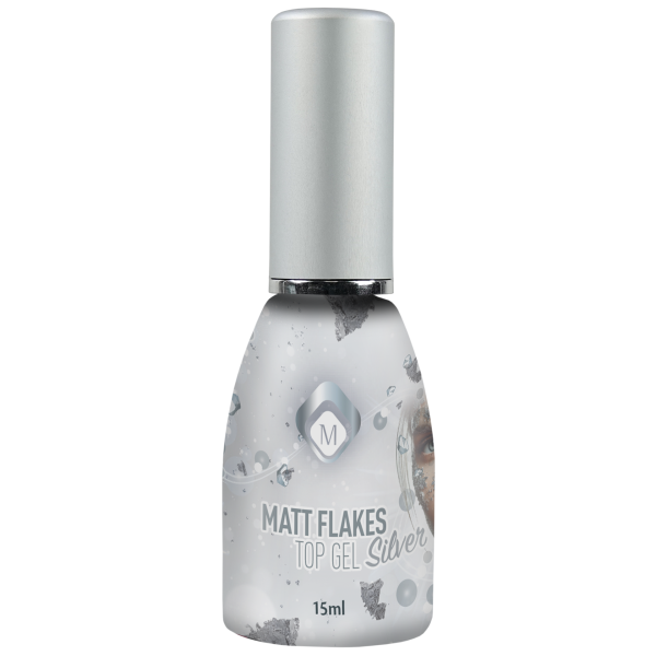 Matte Flakes Top Gel Silver - Afbeelding 3