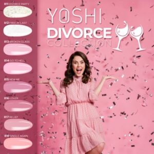 Yoshi Gelpolish Divorce Collection 8x6ml – 811 t/m 818 + Gratis stickers