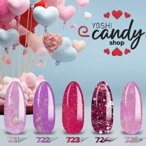 Yoshi Gelpolish Candy Shop Collection 5x6ml 721-725 + Gratis stickers