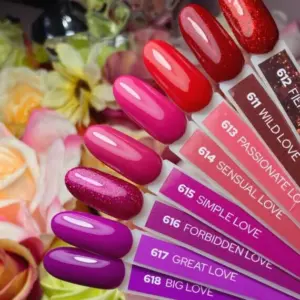 Yoshi Gelpolish Love – Collection 611-618   8 x 6 ml +Gratis stickers