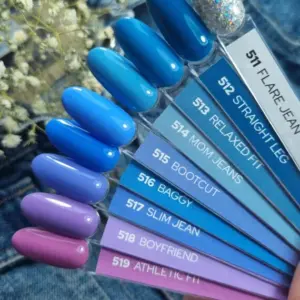 Yoshi Gelpolish Blue Jeans Collection 9 x 6ml 511-519 + gratis stickers