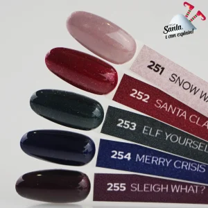 Yoshi Gelpolish Collectie Santa I Can Explain 251 t/m 255 6 ml. + gratis colorpopstickers